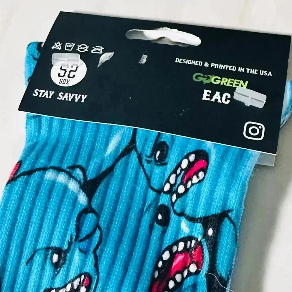 MeeSeeks Rick & Morty Premium Knit Crew Socks NWT Savvysox Men 7-13 / W 8.5-13